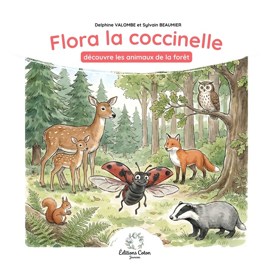 Couverture du livre Flora la coccinelle découvre les animaux de la forêt